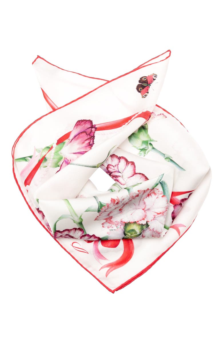 Elizabetta Dianthus - Silk Bandana, Alternate, color, Red