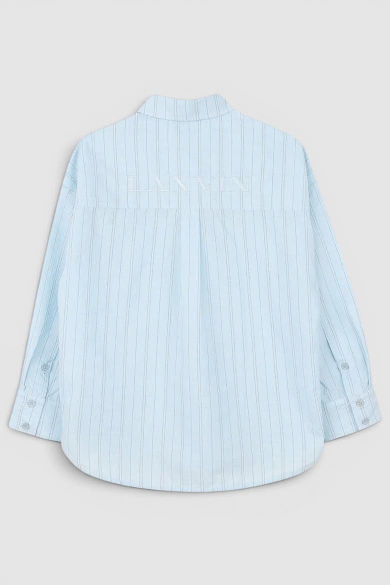 Kids Long-Sleeved Shirt In Cotton, Alternate, color, Blue