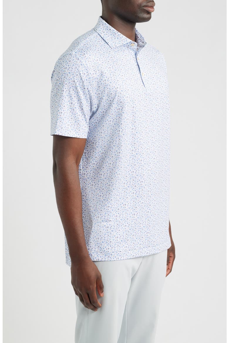 Ranch Water Floral Summer Comfort Perfomance Jersey Polo, Alternate, color, WHITE