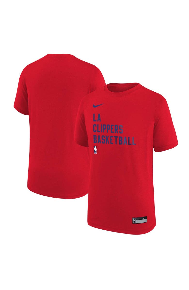 Nike Youth Nike Red LA Clippers Essential Practice T-Shirt, Main, color, 