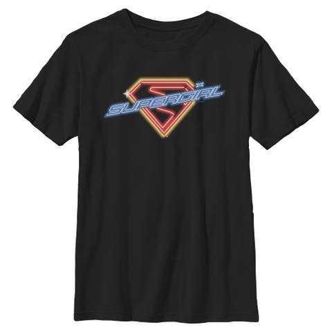 Boy's Supergirl Neon Sign Logo  Graphic T-Shirt
