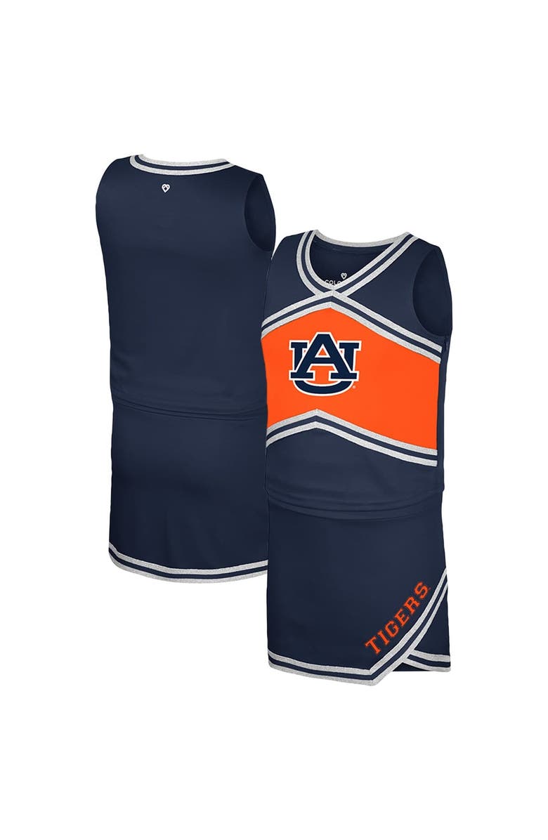 COLOSSEUM Girls Youth Colosseum Navy Auburn Tigers Cheerleader Top & Skirt Set, Alternate, color, Navy