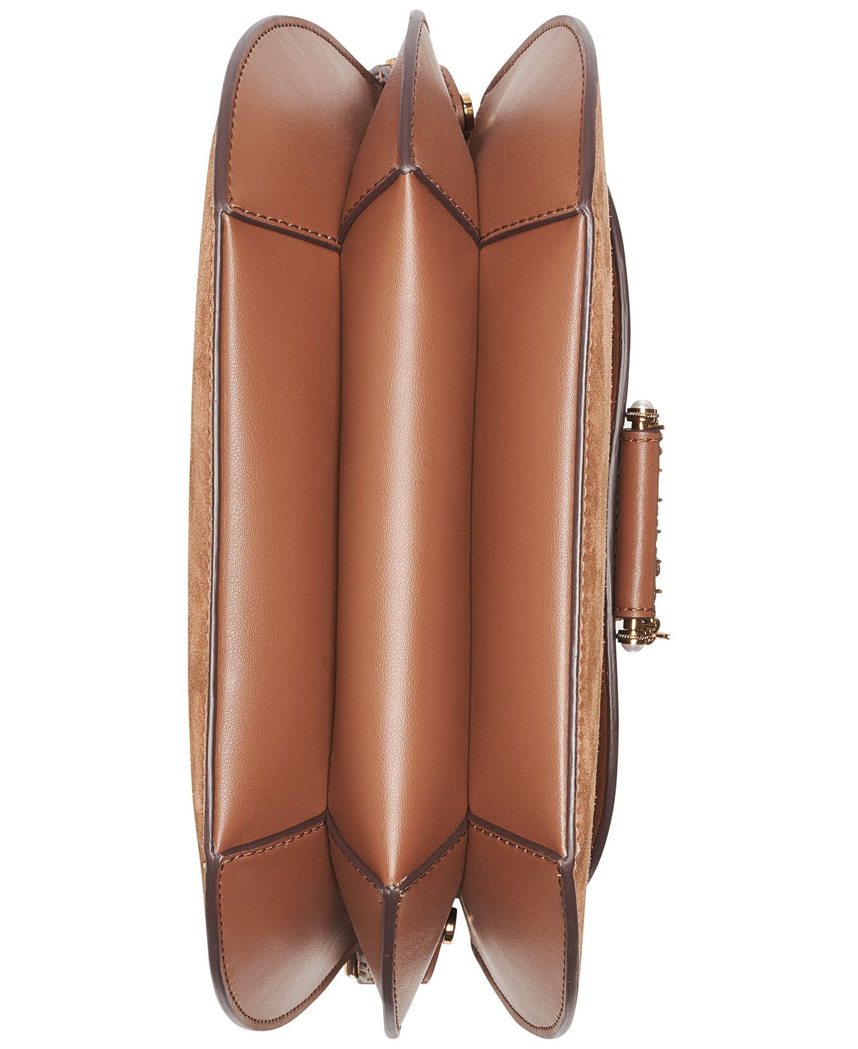 Jocelina Suede Satchel, Alternate, color, Cognac