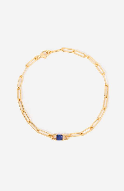 Birthstone Paperclip Chain Bracelet