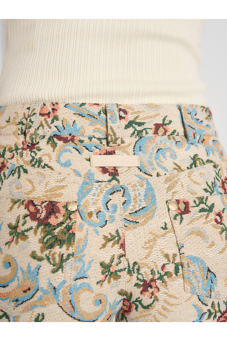 Samia Tapestry Mini Shorts, Alternate, color, Beige