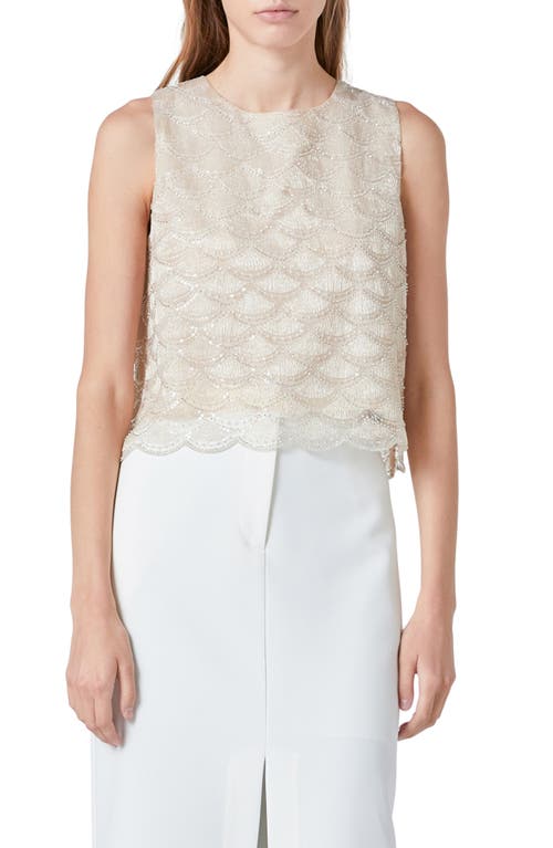 Endless Rose Sequin Sleeveless Top in Champagne 