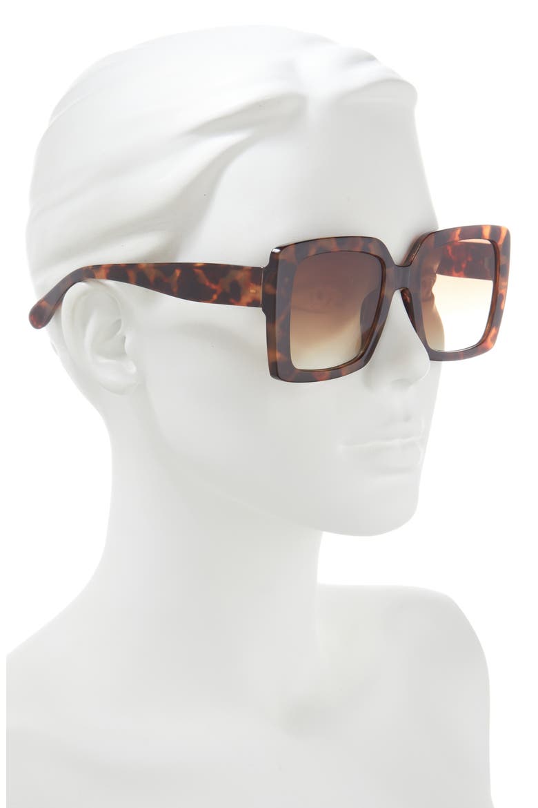 Oversize Classic Square Sunglasses, Alternate, color, TORTOISE