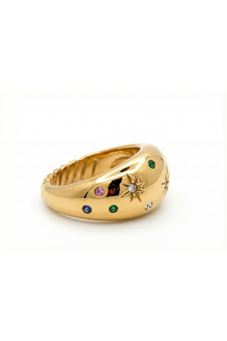 Star Accent Statement Ring, Alternate, color, yellow