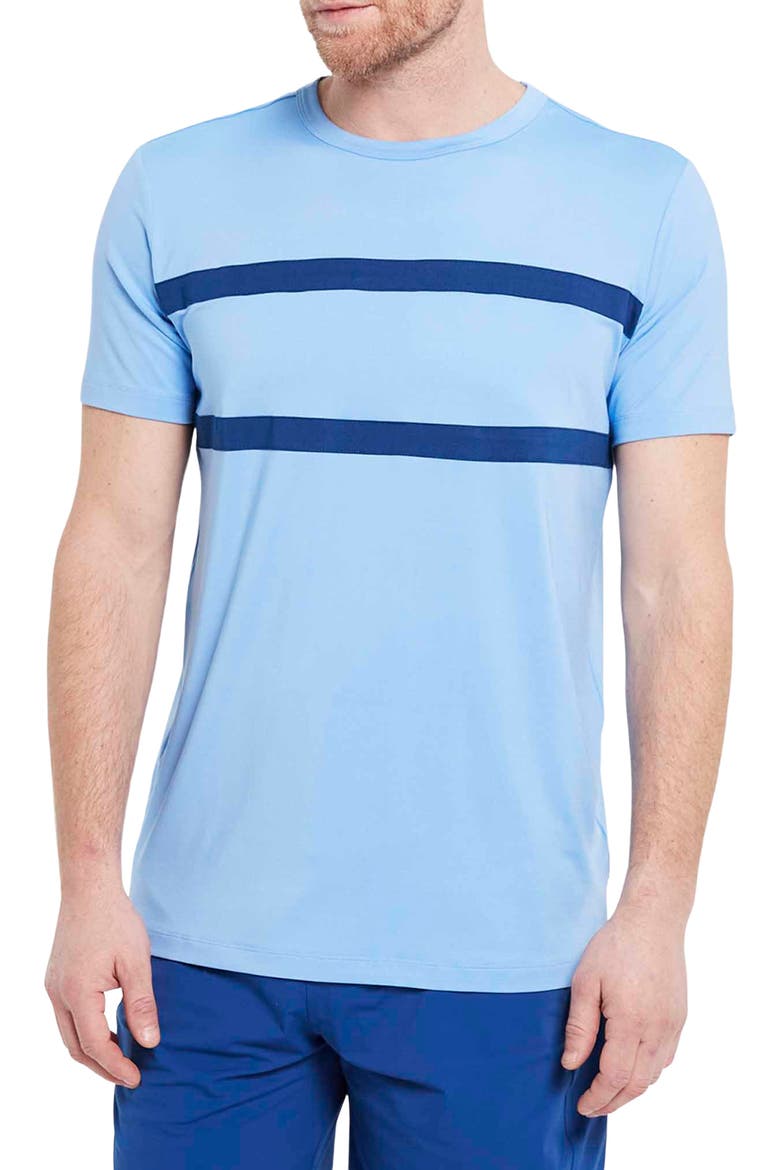 Clark Stripe Crewneck Shirt, Main, color, SKY BLUE