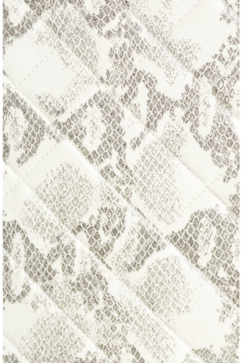 Snakeskin Print Quilted Leather & Mesh Moto Jacket, Alternate, color, SNAKE