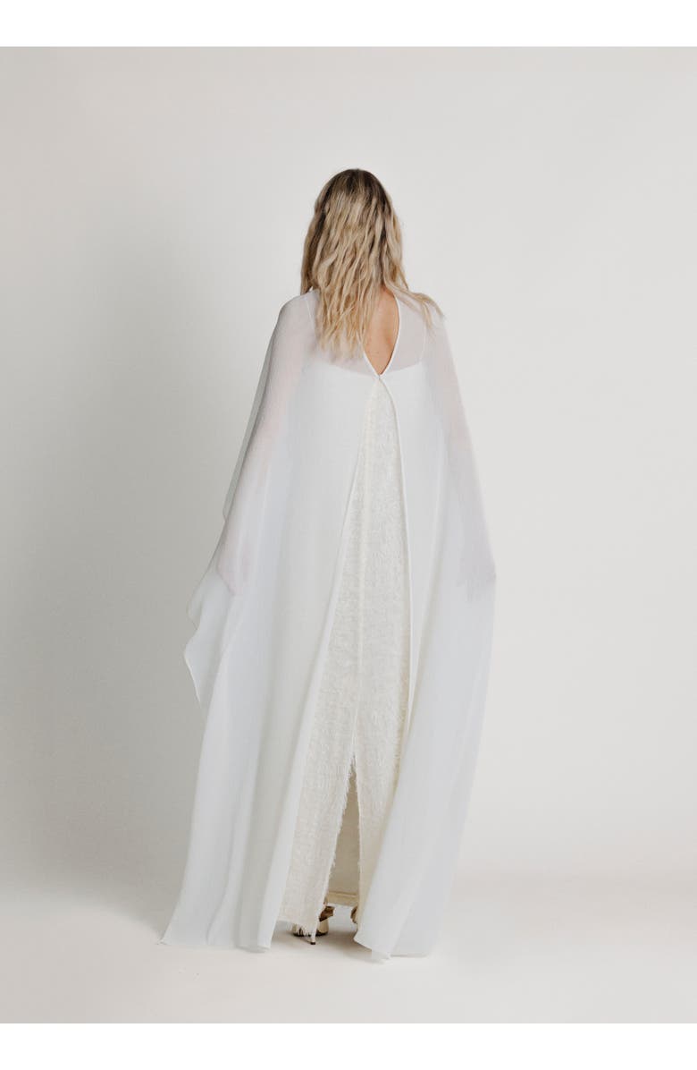 Alas High Neck Bridal Cape, Alternate, color, White