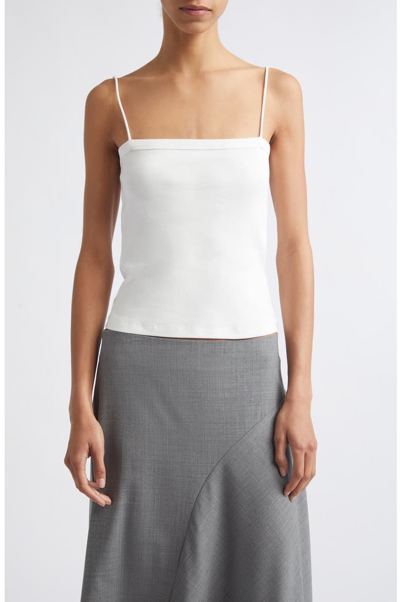 Square Neck Organic Cotton Cami, Main, color, WHITE