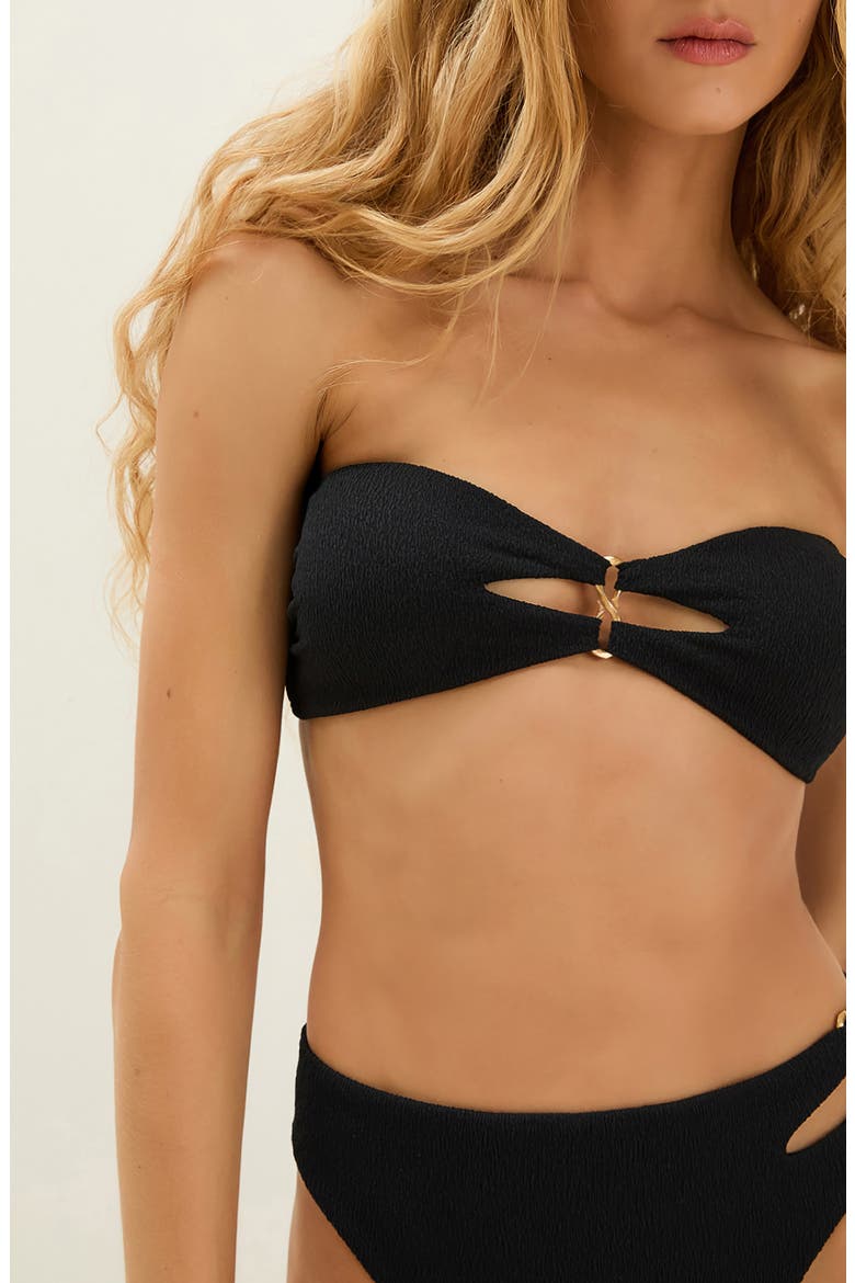 Solaro Bandeau Bikini Top, Alternate, color, BLACK