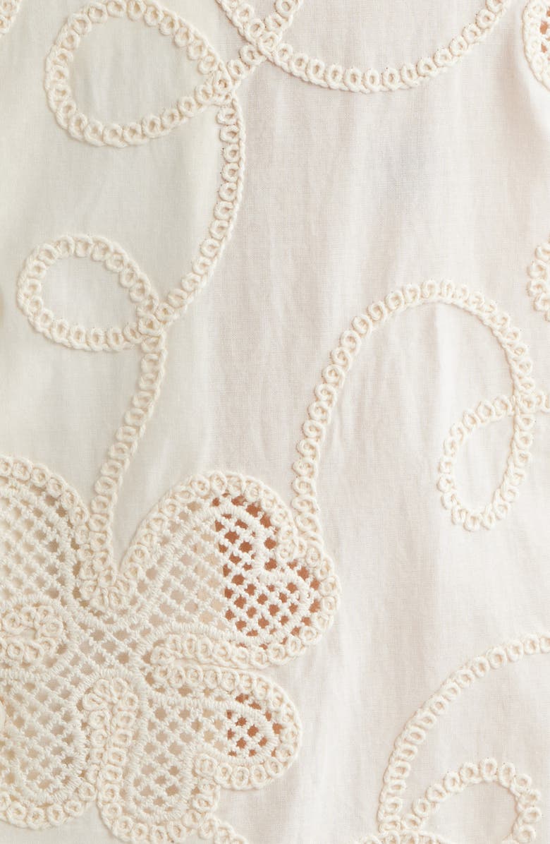 NN07 Ben Embroidered Detail Organic Cotton Camp Shirt, Alternate, color, Ivory