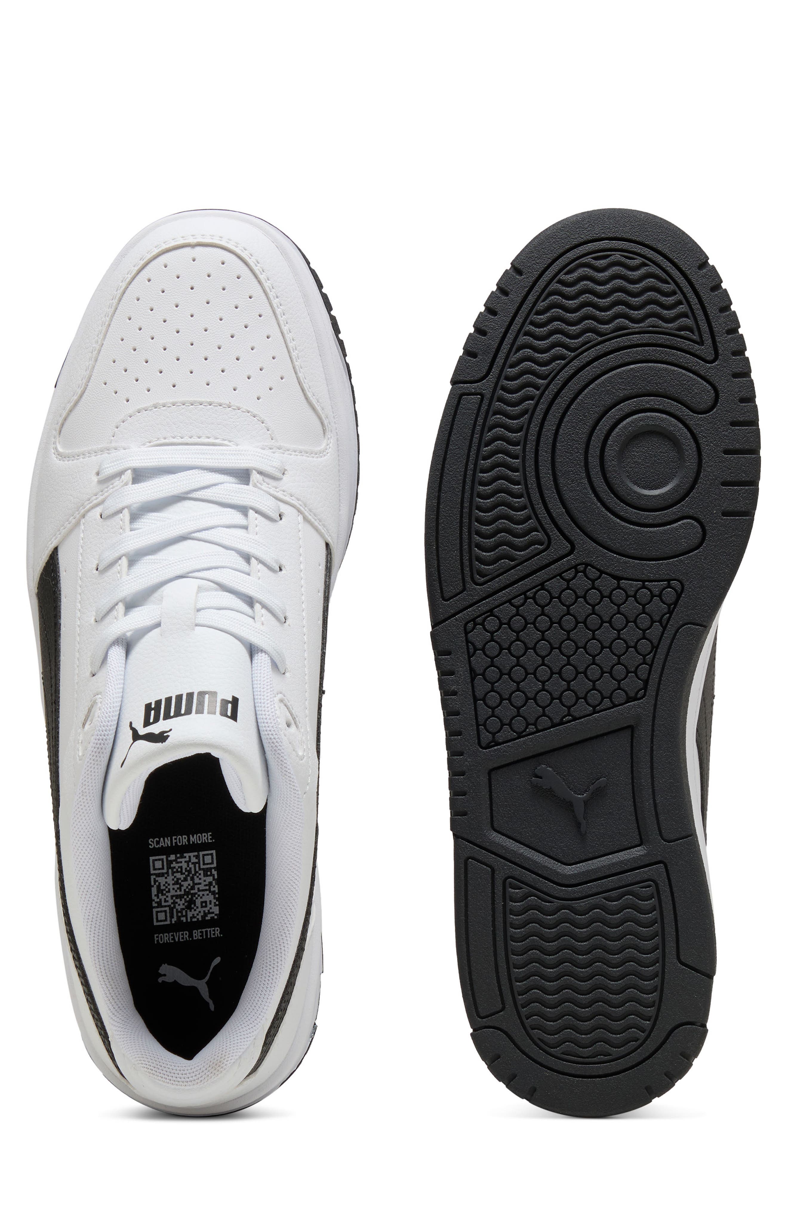 Rebound Slam Lo Sneaker, Alternate, color, PUMA WHITE/ PUMA BLACK