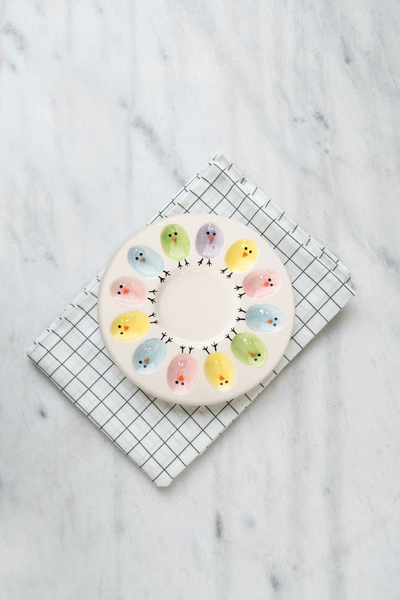 Easter Chick Egg Serving Plate, Alternate, color, White