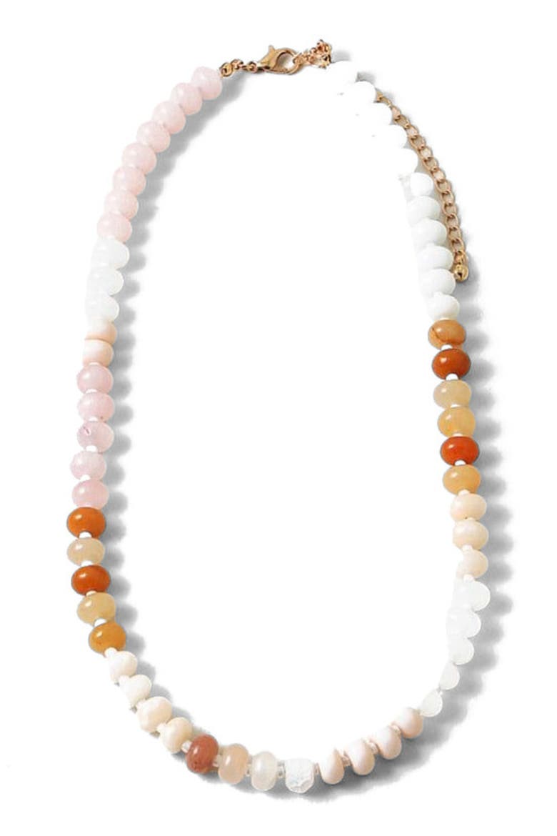 Chai Gemstone Necklace, Main, color, Beige