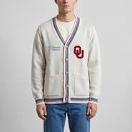 Uscape Apparel Unisex Uscape Apparel Natural Oklahoma Sooners Americana Striped Full-Button Cardigan