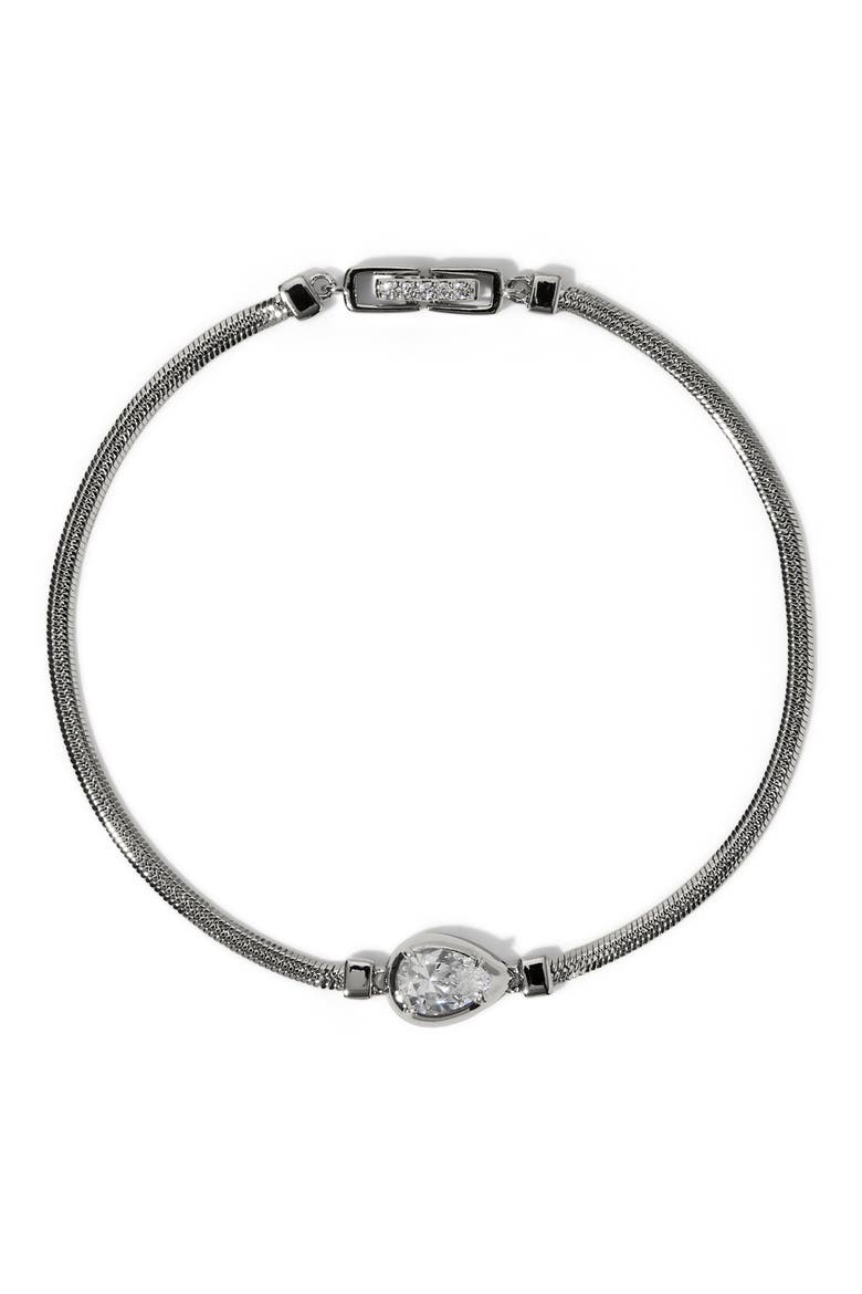 Delancey Line Bracelet, Main, color, RHODIUM