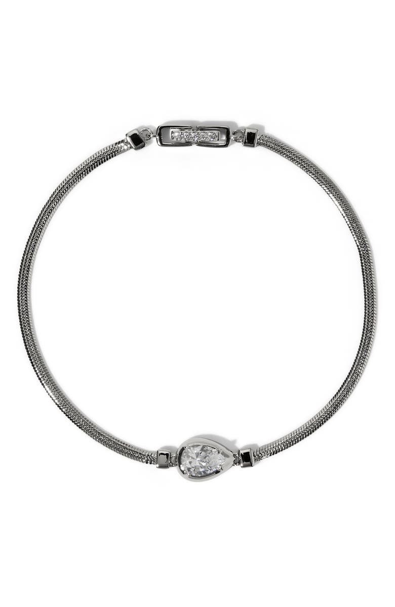 Nadri Delancey Line Bracelet, Main, color, Rhodium