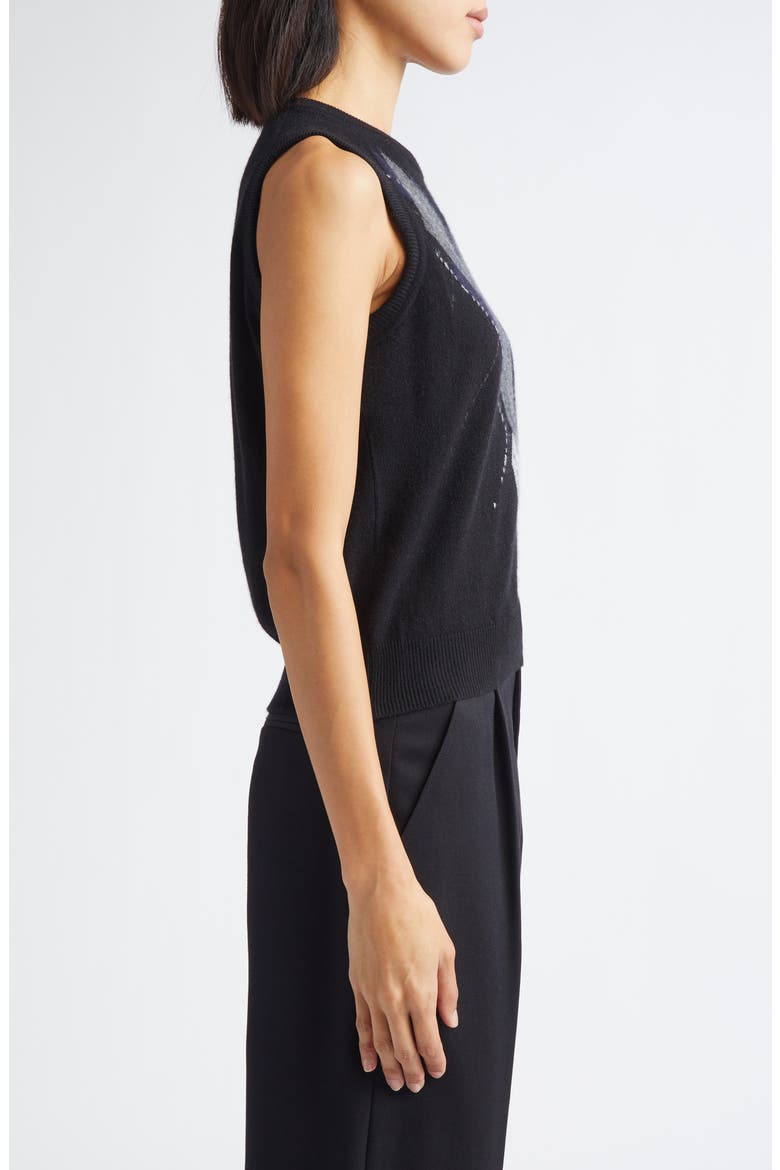 Le Jabots Cashmere Sweater Vest, Alternate, color, BLACK COLOURWAY