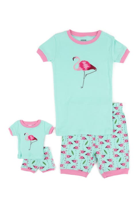 Girls Matching Doll Short Printed Cotton Pajamas
