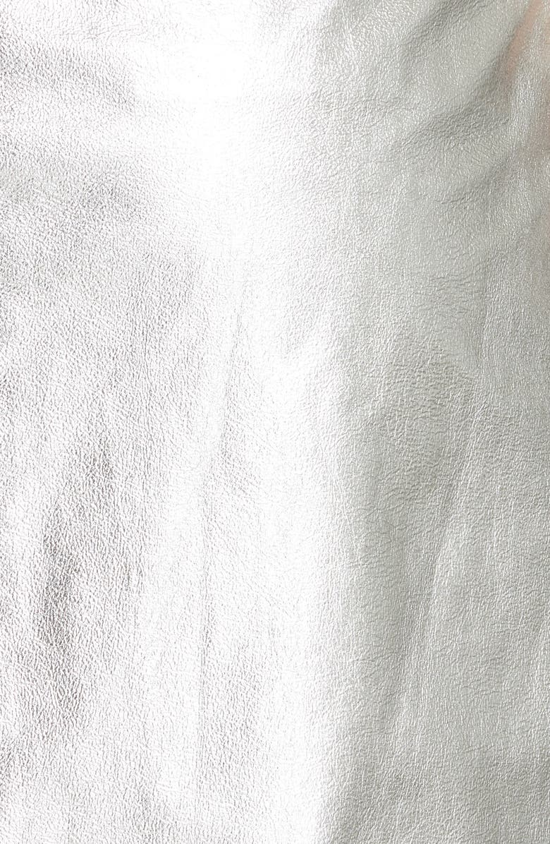 Tibi Tech Faux Leather Trouser Skirt, Alternate, color, Silver