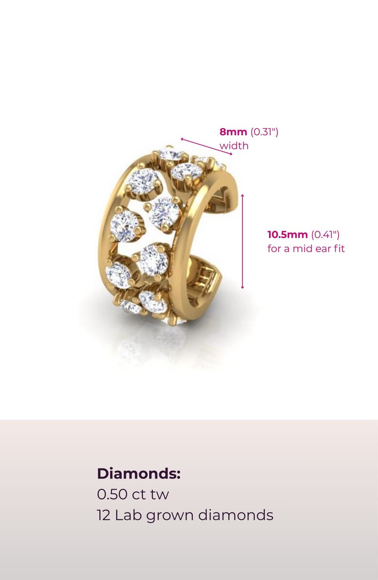 Seed2Stone Double-Wave Mid Ear Cuff, Alternate, color, Yellow Gold