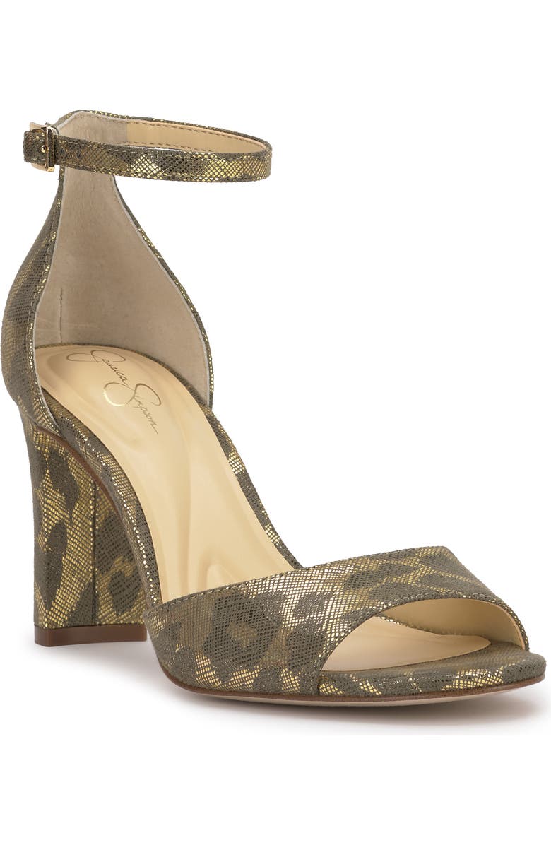 Jessica Simpson Luxcilla Block Heel Sandal, Main, color, Golden