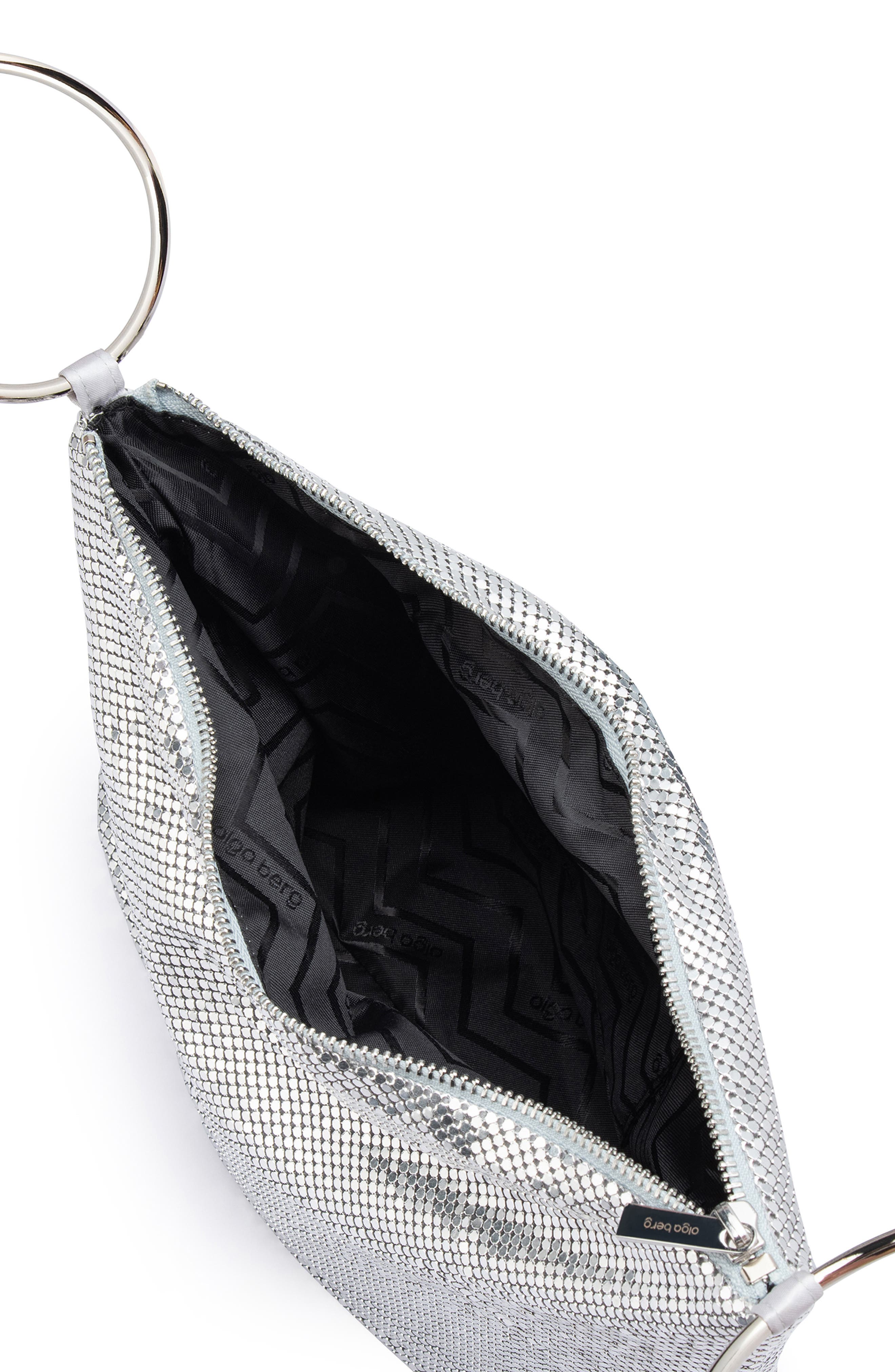 Olga Berg Shar Mesh Convertible Bag, Alternate, color, Silver
