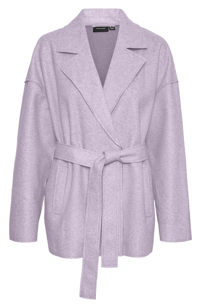 VERO MODA Paulario Wrap Jacket, Main, color, Lavender Fog Detail Melange