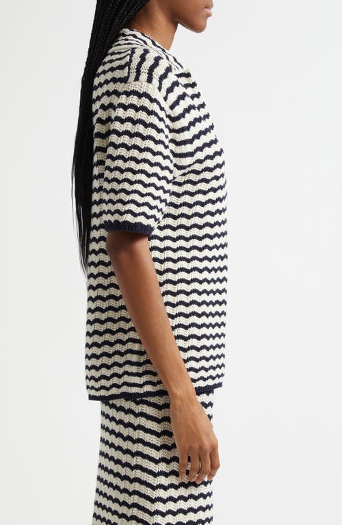 A.l.c Logan Short-sleeve Crochet Polo Top In Parchment