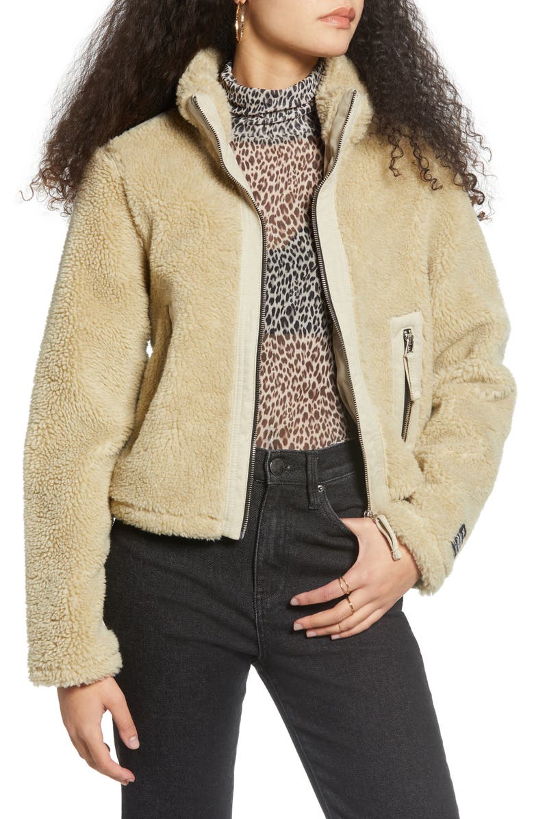 BDG Urban Outfitters Contrast Panel Fleece Jacket, Main, color, 