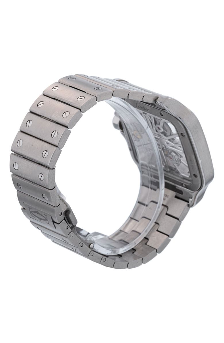 Watchfinder & Co. Cartier Preowned 2022 Santos de Cartier Skeleton Bracelet Watch, 39.8mm, Alternate, color, 