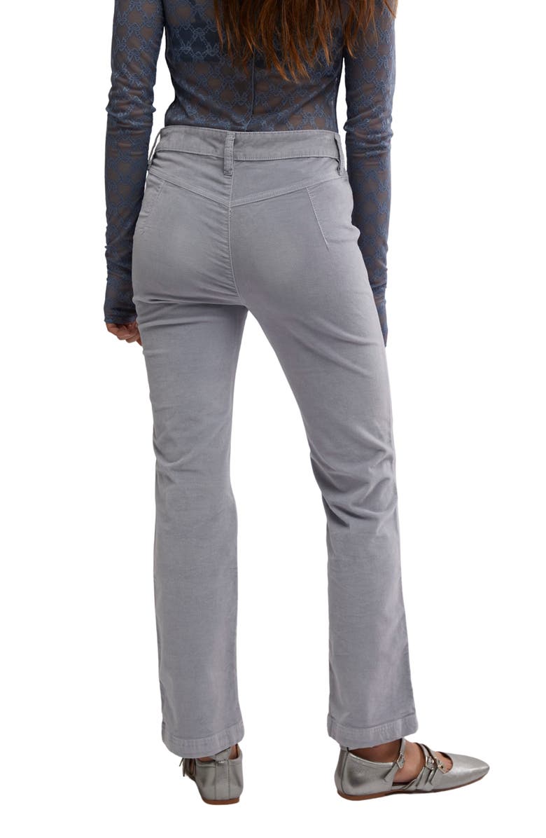 Free People High Time Kick Corduroy Flare Pants, Alternate, color, Pearl Blue