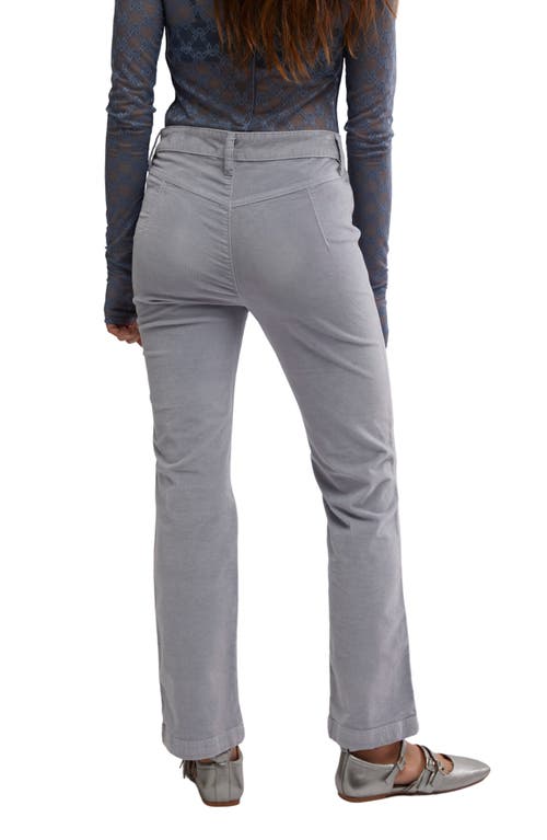 Free People High Time Kick Corduroy Flare Pants In Pearl Blue