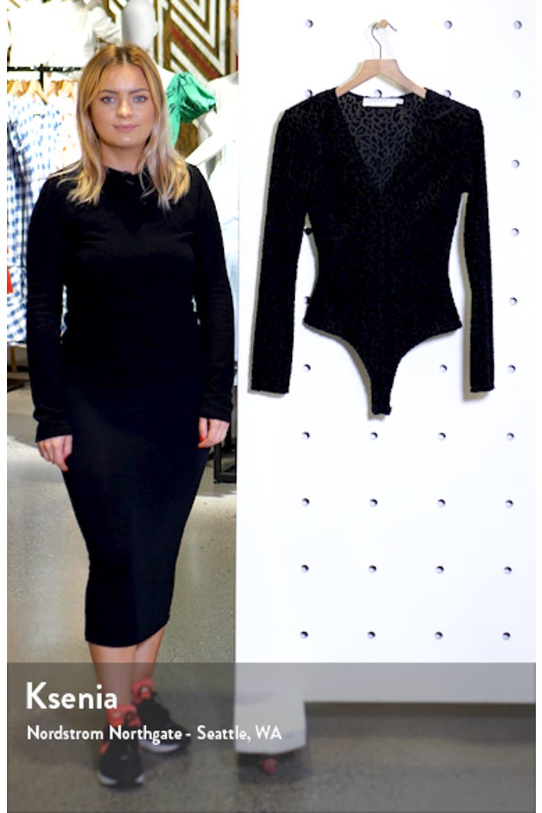 Long Sleeve V-Neck Burnout Velvet Bodysuit video