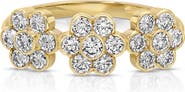 Anita Ko Triple Flower 18k Gold Diamond Ring