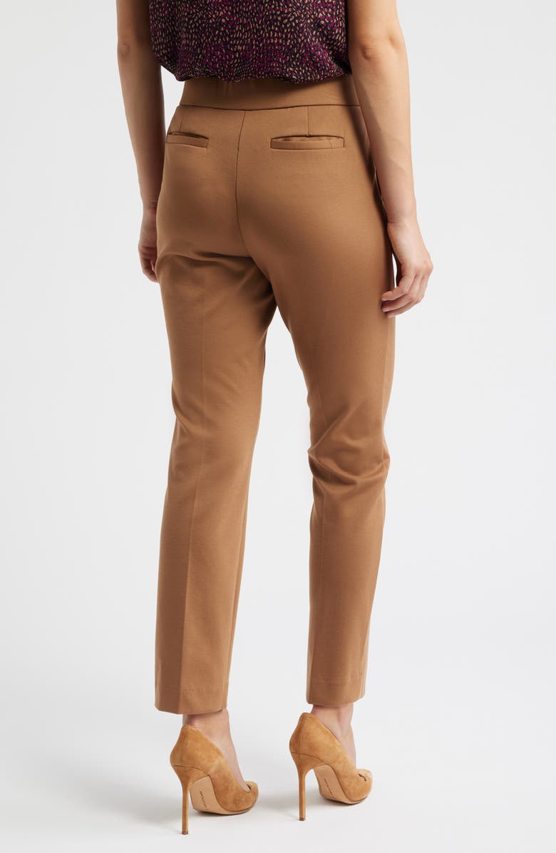 AK ANNE KLEIN Faux Fly Straight Leg Pants, Alternate, color, Vicuna