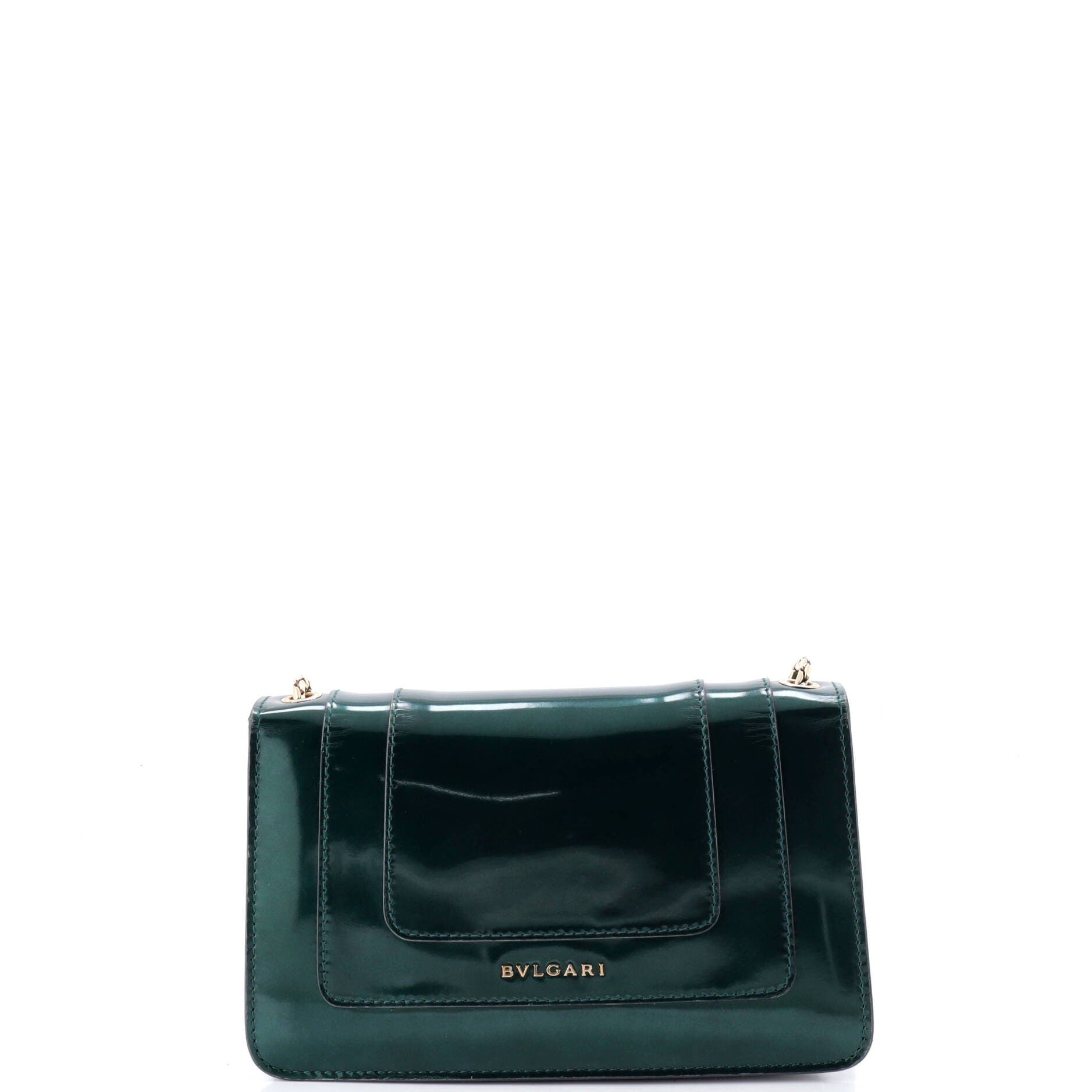 Serpenti Forever Shoulder Bag Metallic Leather Small, Alternate, color, Green