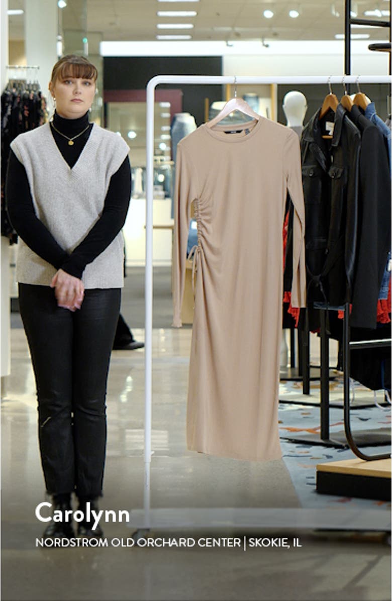 Phine Long Sleeve Rib Jersey Dress, sales video thumbnail