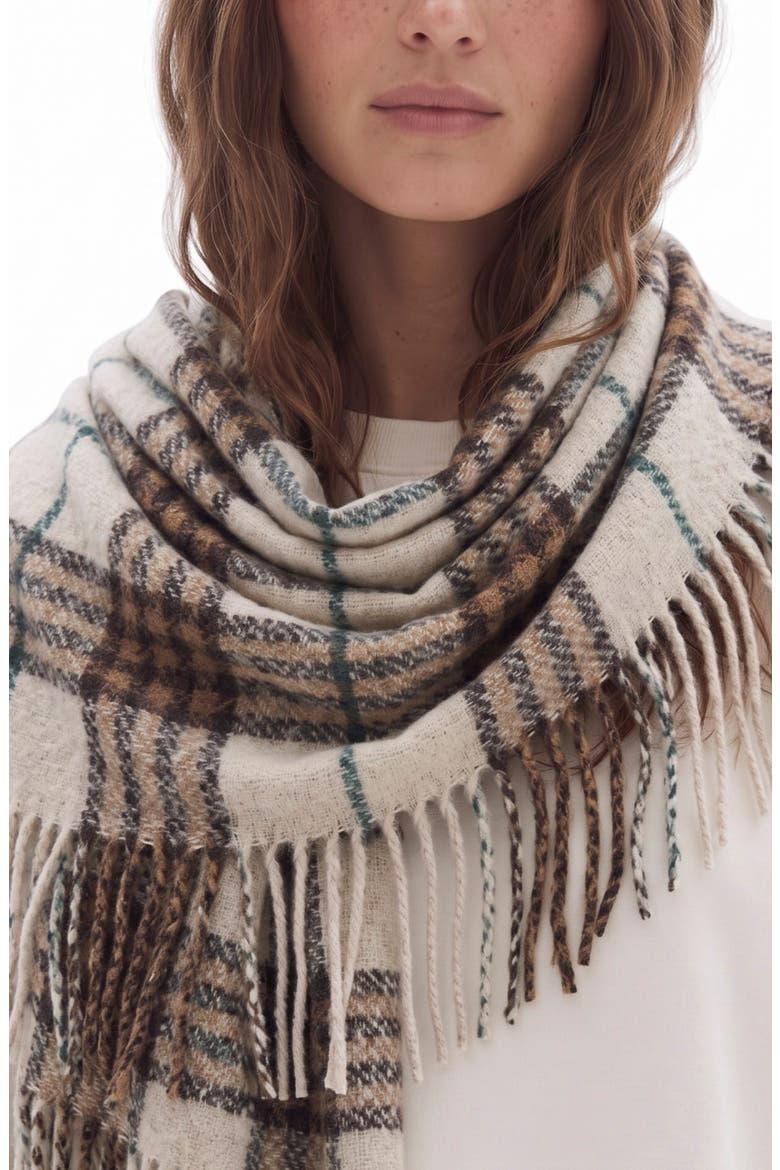 Double Fringe Scarf, Alternate, color, IVORY