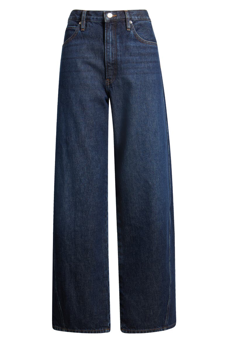 The Twisted Seam Bow High Waist Barrel Leg Jeans, Alternate, color, FORTIS