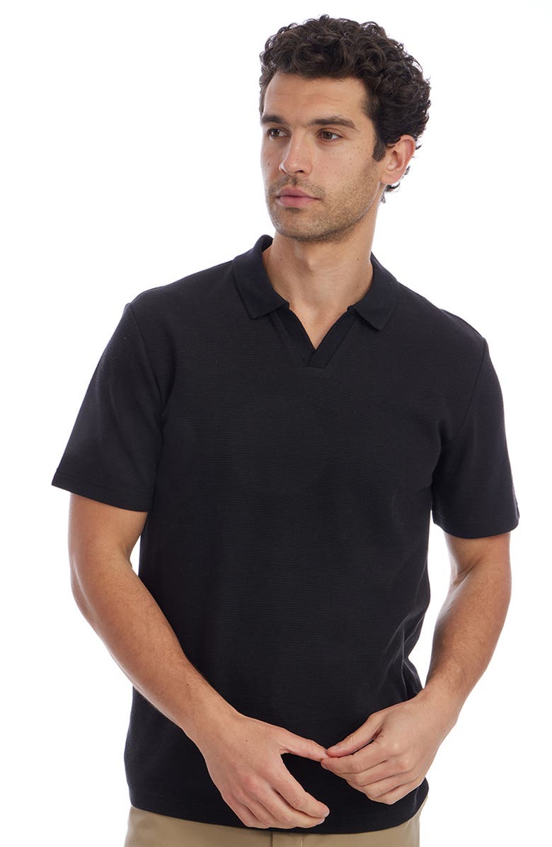 PX Short Sleeve Johnny Collar Polo, Alternate, color, Black