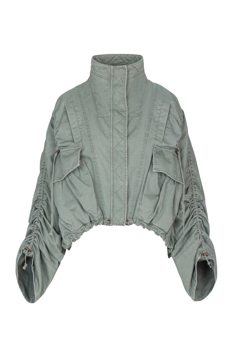 Balmain Cotton gabardine parka, Alternate, color, Green