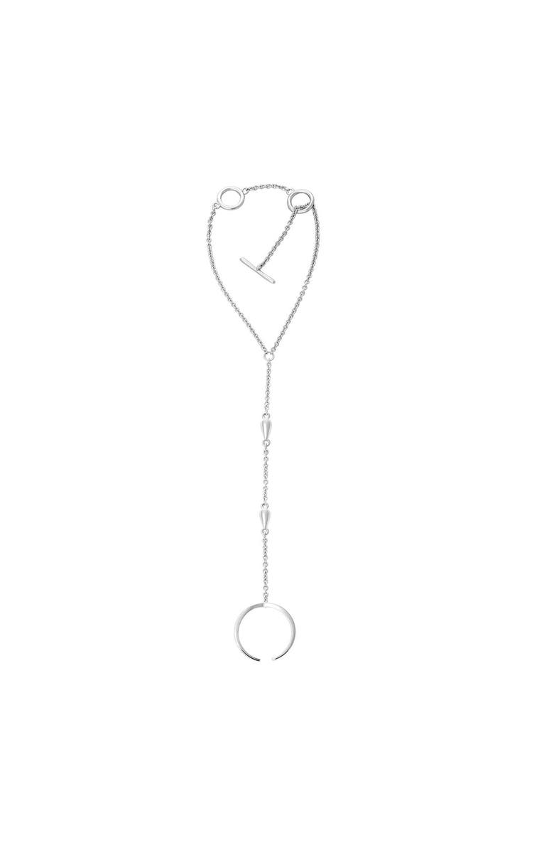 Lucy Quartermaine Double Drop Hand Chain, Main, color, Sterling Silver