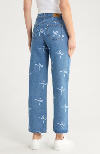 Allover Bow Print Jeans
