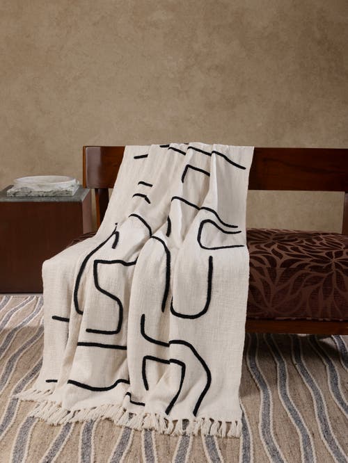 Gauri Kohli Slovenia Throw Blanket 50"x60" In Neutral
