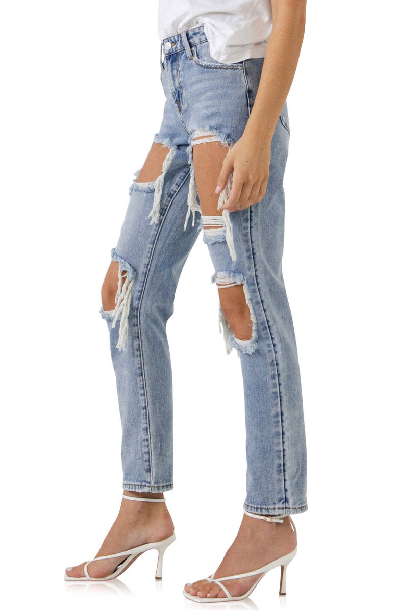 Grey Lab Distressed Jeans, Alternate, color, Light Denim