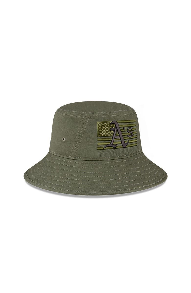 New Era Men's New Era Green Oakland Athletics 2023 Armed Forces Day Bucket Hat, Alternate, color, Green